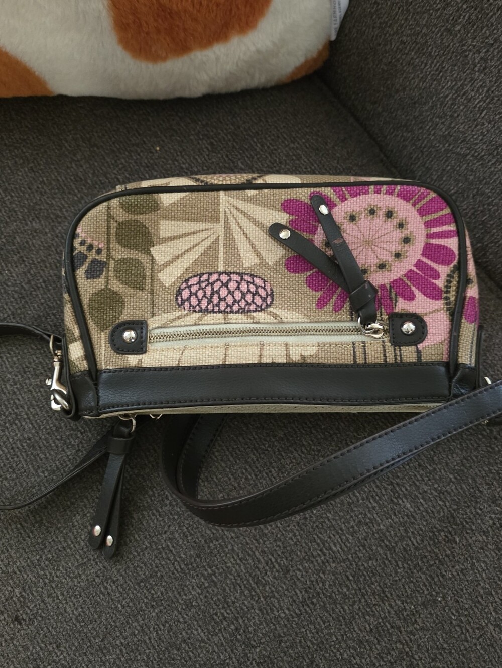 Spartina 449 Linen & Leather Crossbody Bag, Floral Print - Picture 7 of 11